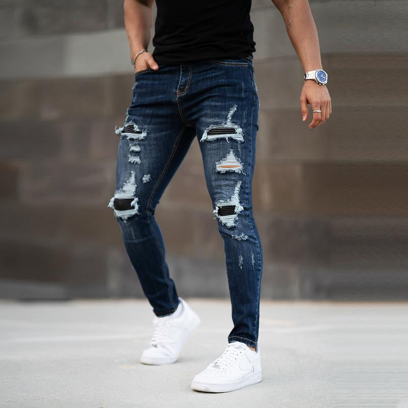 GINGTTO Men'S Skinny Jeans Slim Fit Stretch Tapered Leg Ripped Jeans Denim Pants