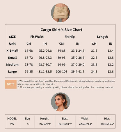 Women Denim Cargo Skirt Mini Low Waist Button Bodycon Y2K Flap Pockets Skirts