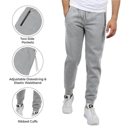 （Please Order One Size Up）Men'S 2-Pack Fleece-Lined Full Zip Hoodie & Jogger 4-Piece Mens Sweatsuit Casual Sweat Suits