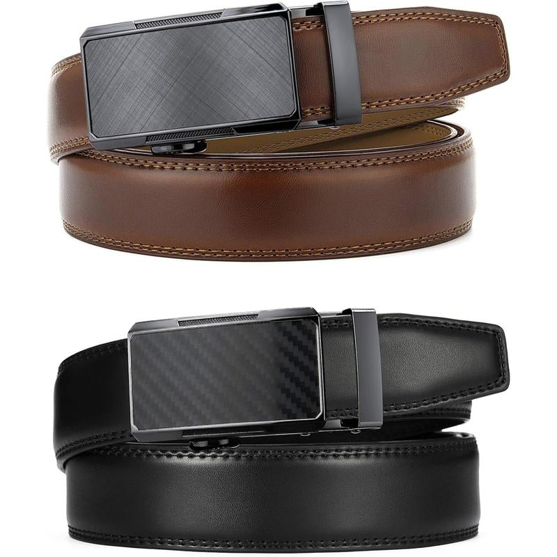 2PC CHAOREN Mens Dress Belt Leather 2 Pack - Mens Ratchet Belt for Dress Shirt and Pants Every Occasion (32Mm)