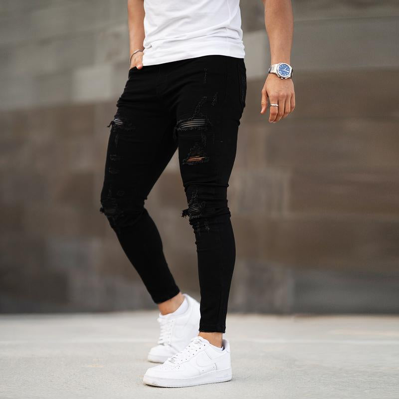 GINGTTO Men'S Skinny Jeans Slim Fit Stretch Tapered Leg Ripped Jeans Denim Pants