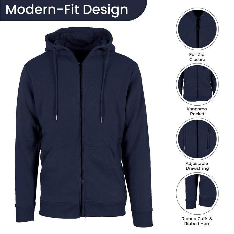 （Please Order One Size Up）Men'S 2-Pack Fleece-Lined Full Zip Hoodie & Jogger 4-Piece Mens Sweatsuit Casual Sweat Suits