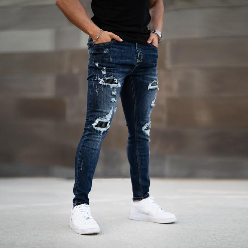 GINGTTO Men'S Skinny Jeans Slim Fit Stretch Tapered Leg Ripped Jeans Denim Pants